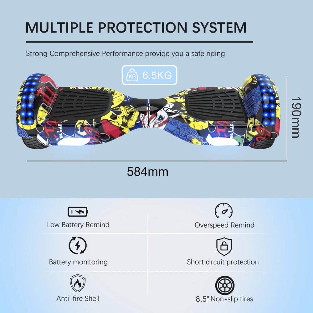 Malumeta Eléctrica Hoverboard Led 8 Inch